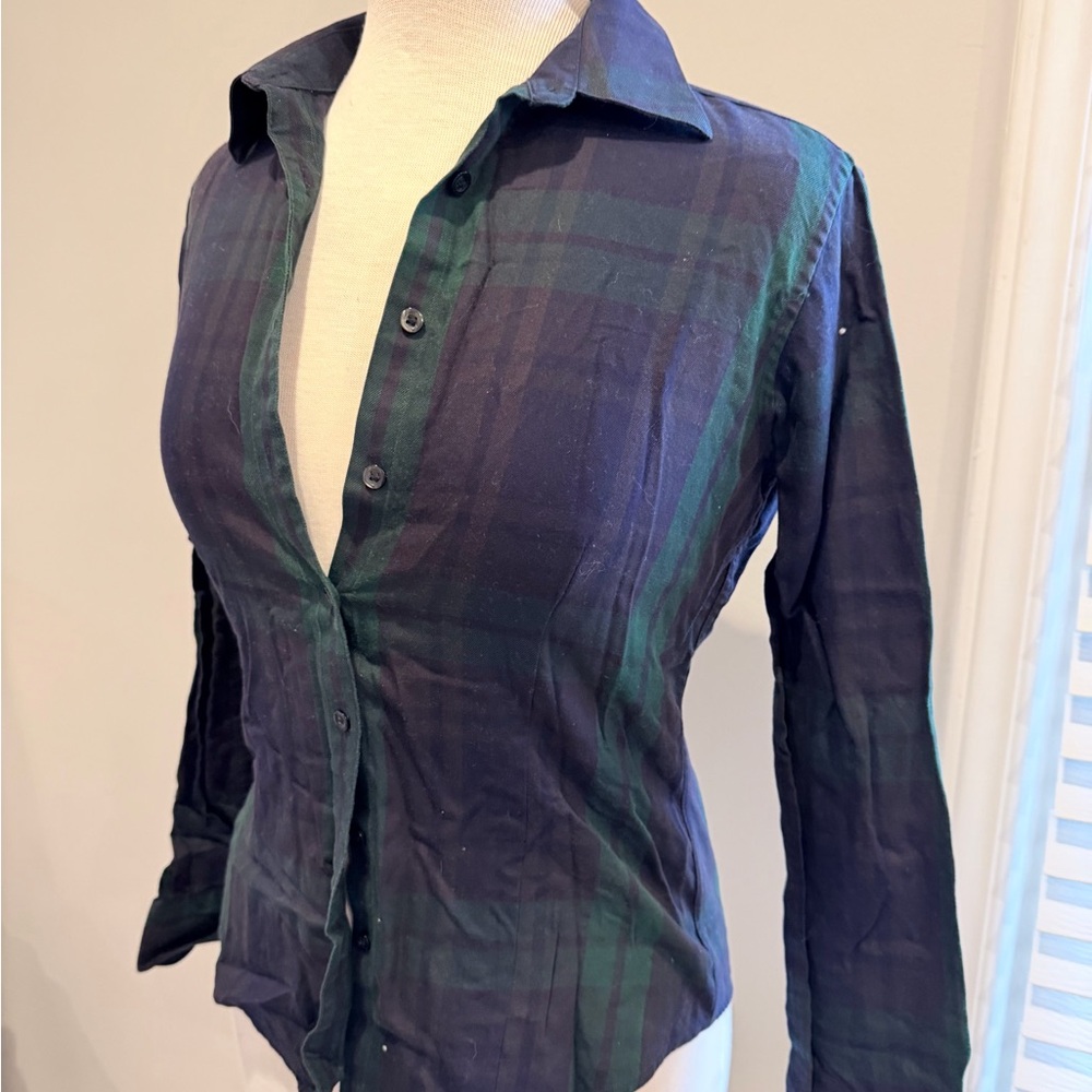 Brooks Brothers Blue and Green Plaid Button-Down Shirt - Picture 2 of 5